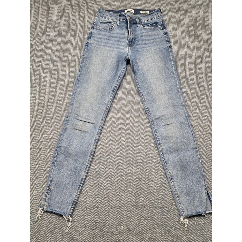 Kensie Jeans Vintage Luxe Ultimate High Rise Skinny Light Wash Raw Hem 0/25